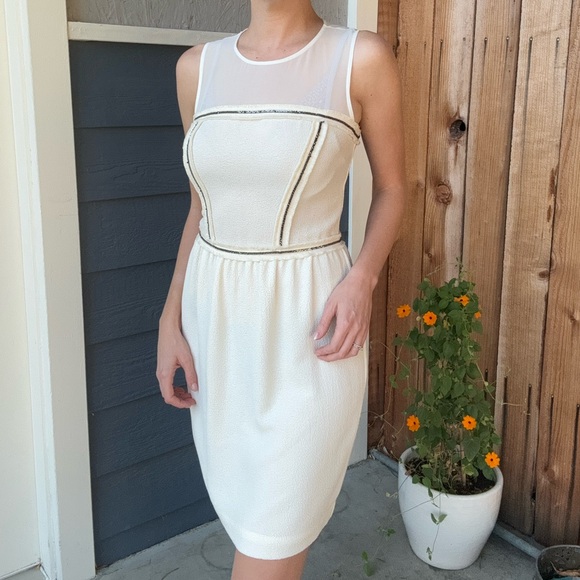 Sandro Rapprochement Dress in White - Picture 1 of 15